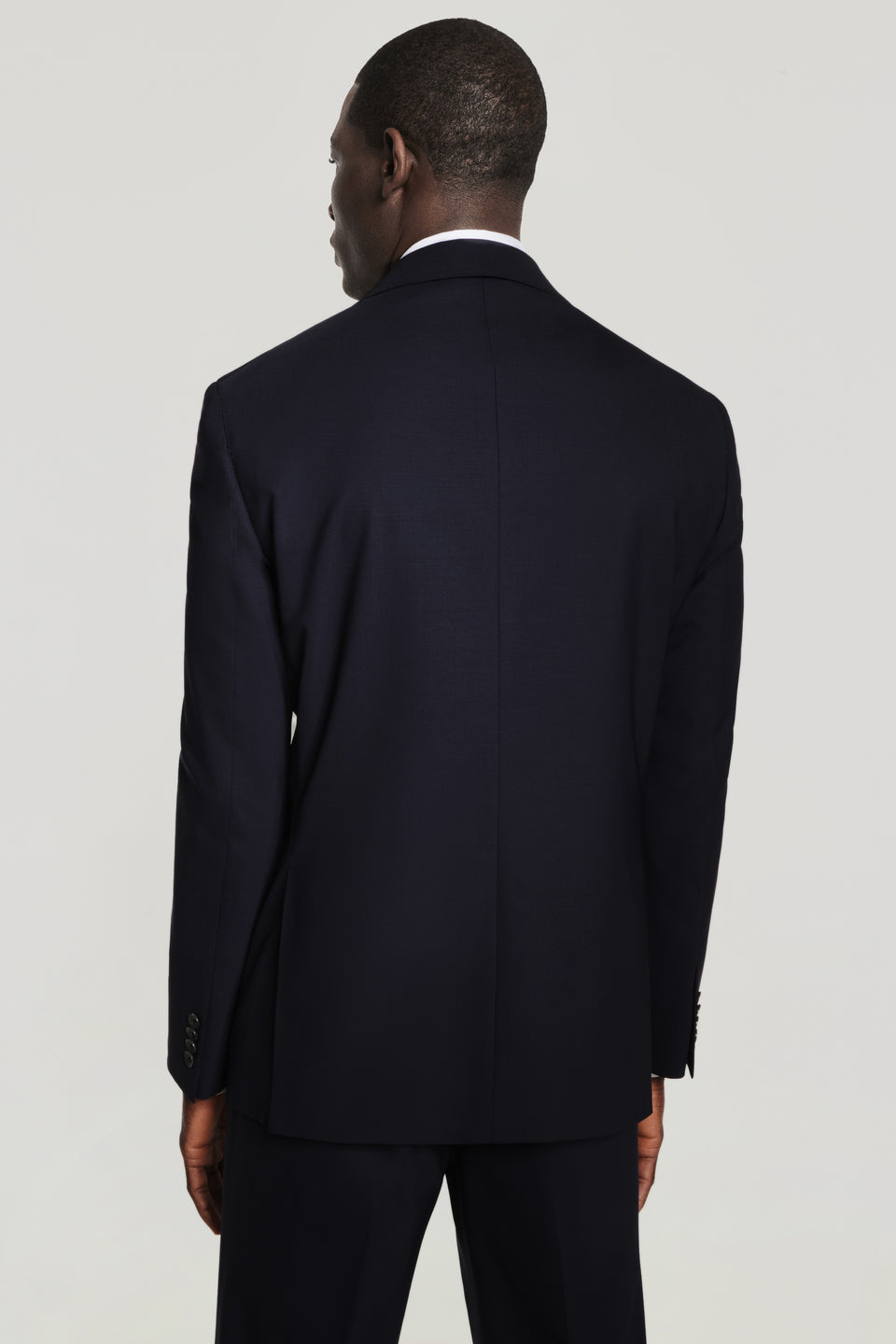 NAVY SOLID WOOL STRETCH SUIT