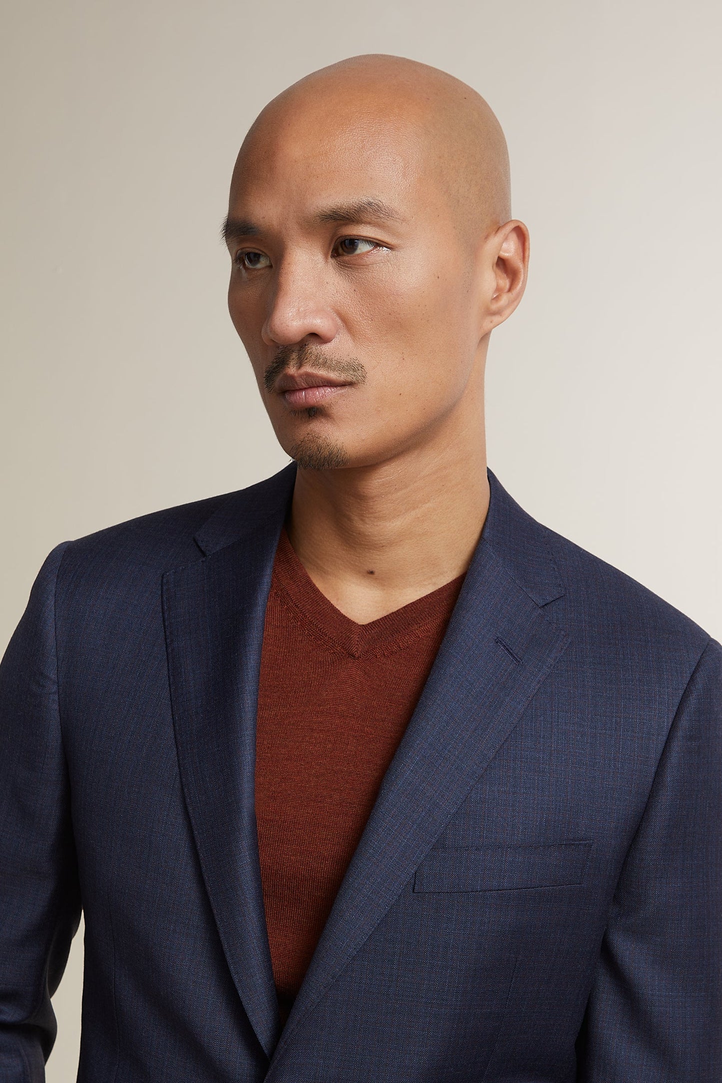 Navy Blue Sharkskin Suit