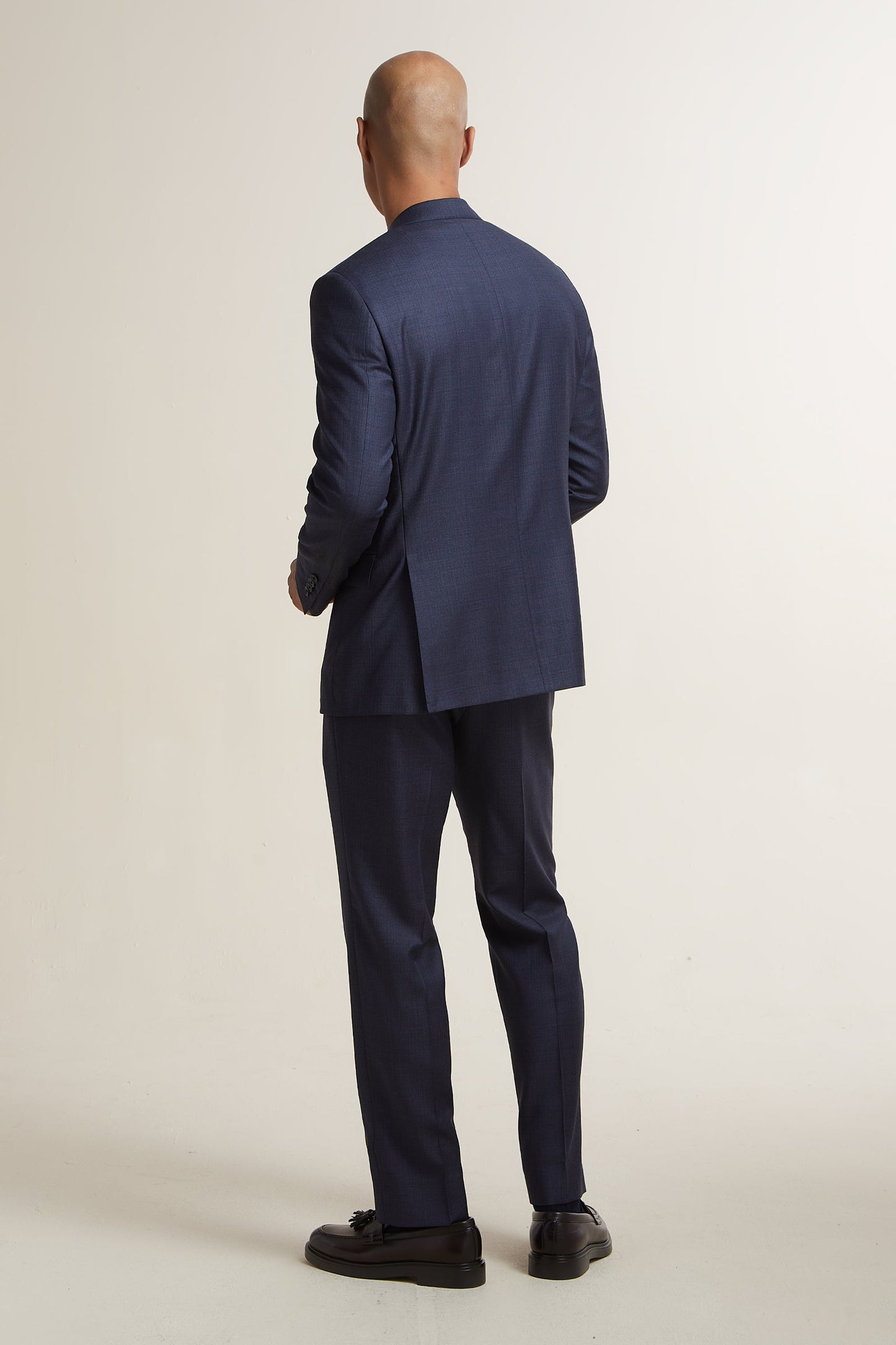 Navy Blue Sharkskin Suit
