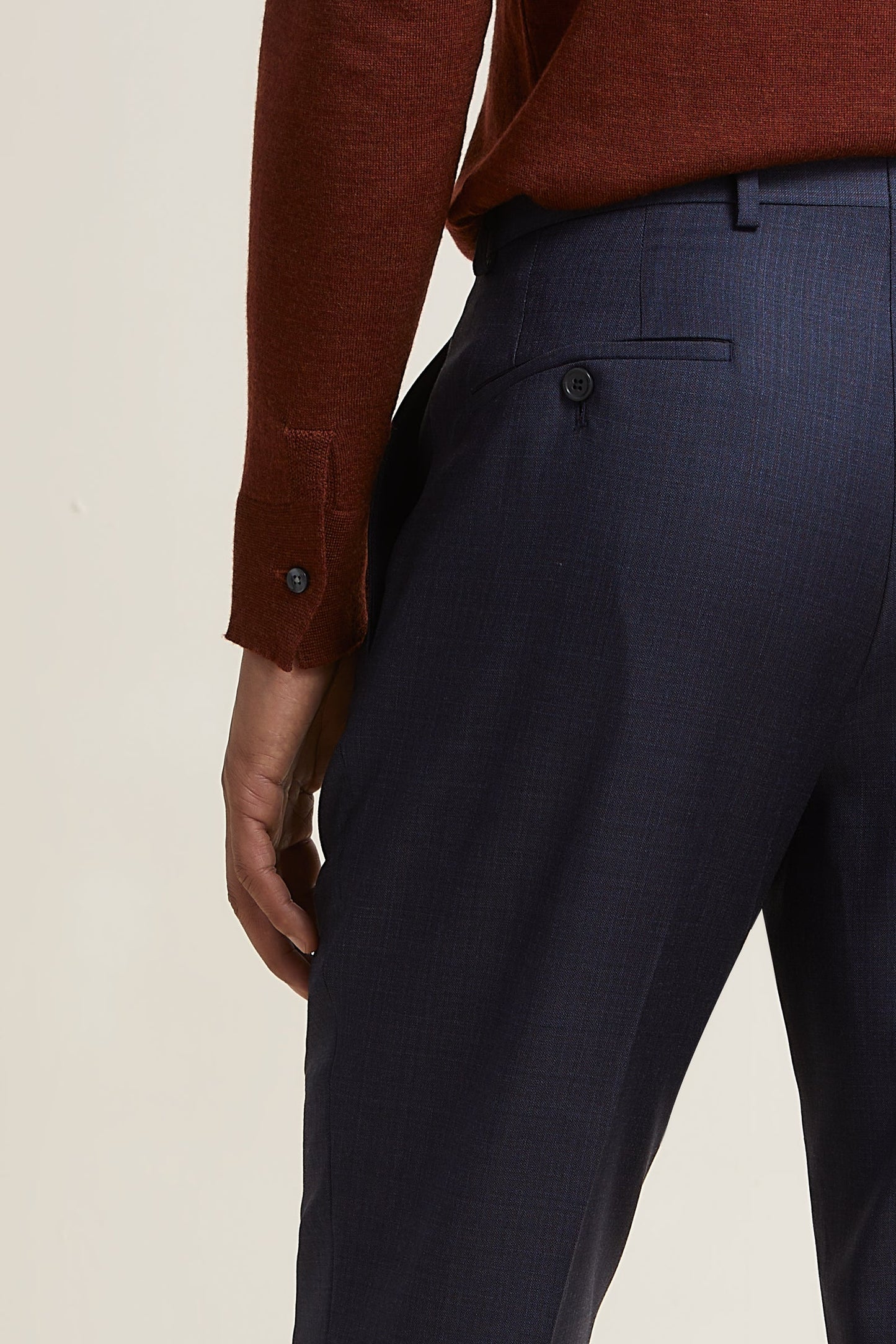 Navy Blue Sharkskin Suit