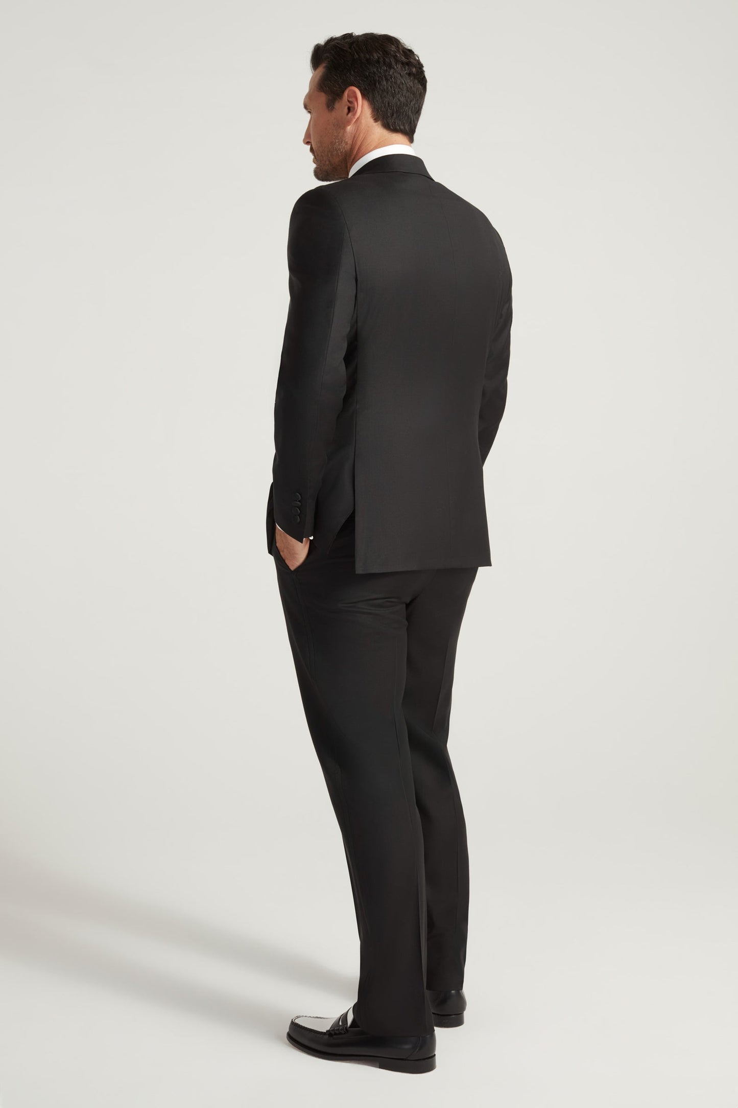 Black Peak Lapel Honey Way Super 150's Tuxedo