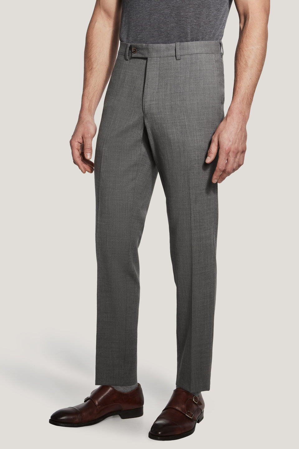 GREY SOLID WOOL STRETCH SUIT (Esprit)