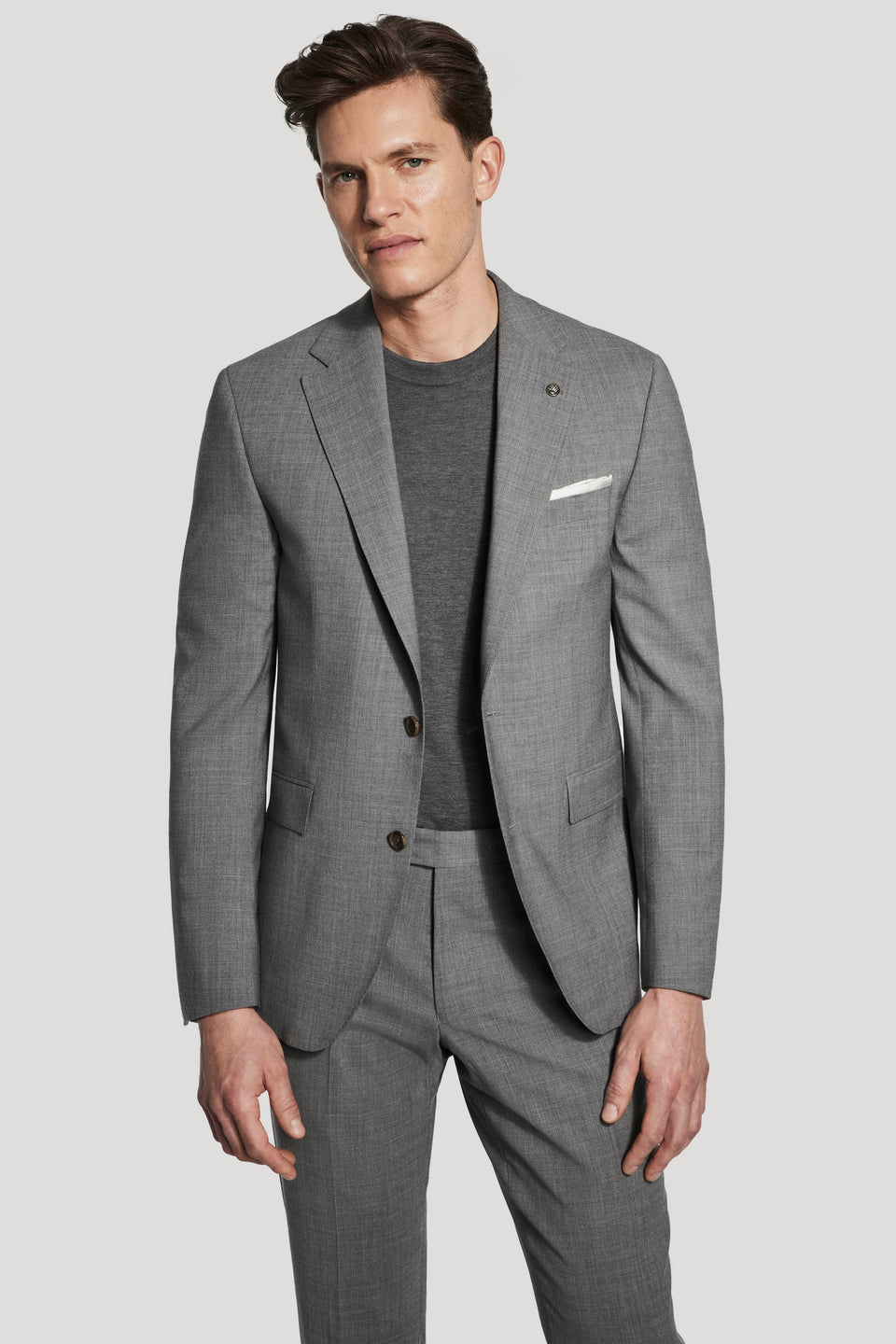 GREY SOLID WOOL STRETCH SUIT (Esprit)