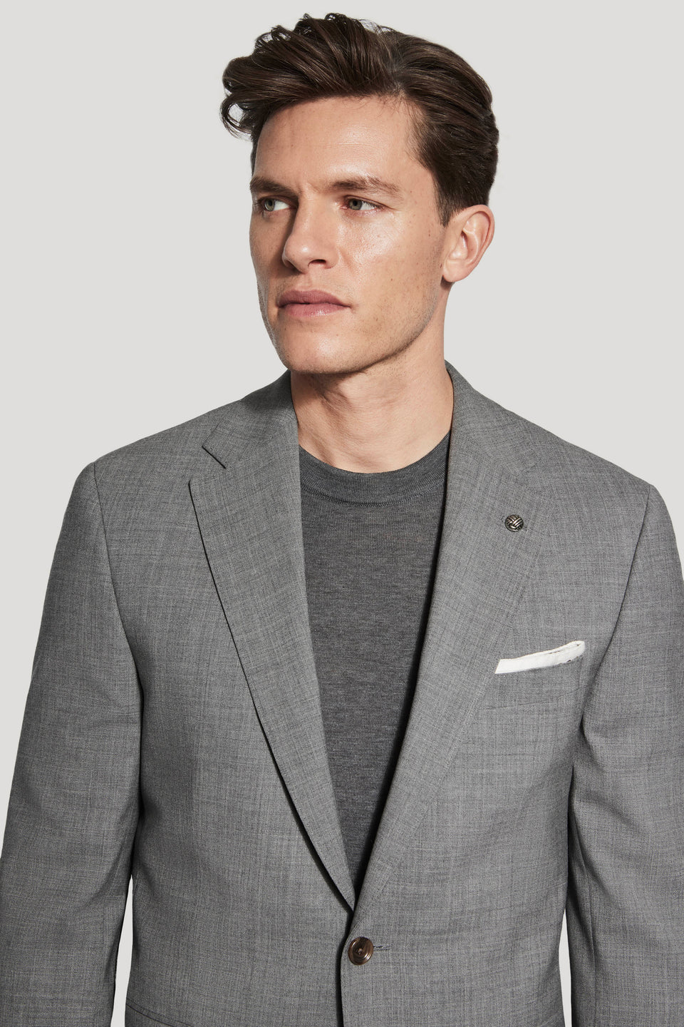 GREY SOLID WOOL STRETCH SUIT (Esprit)