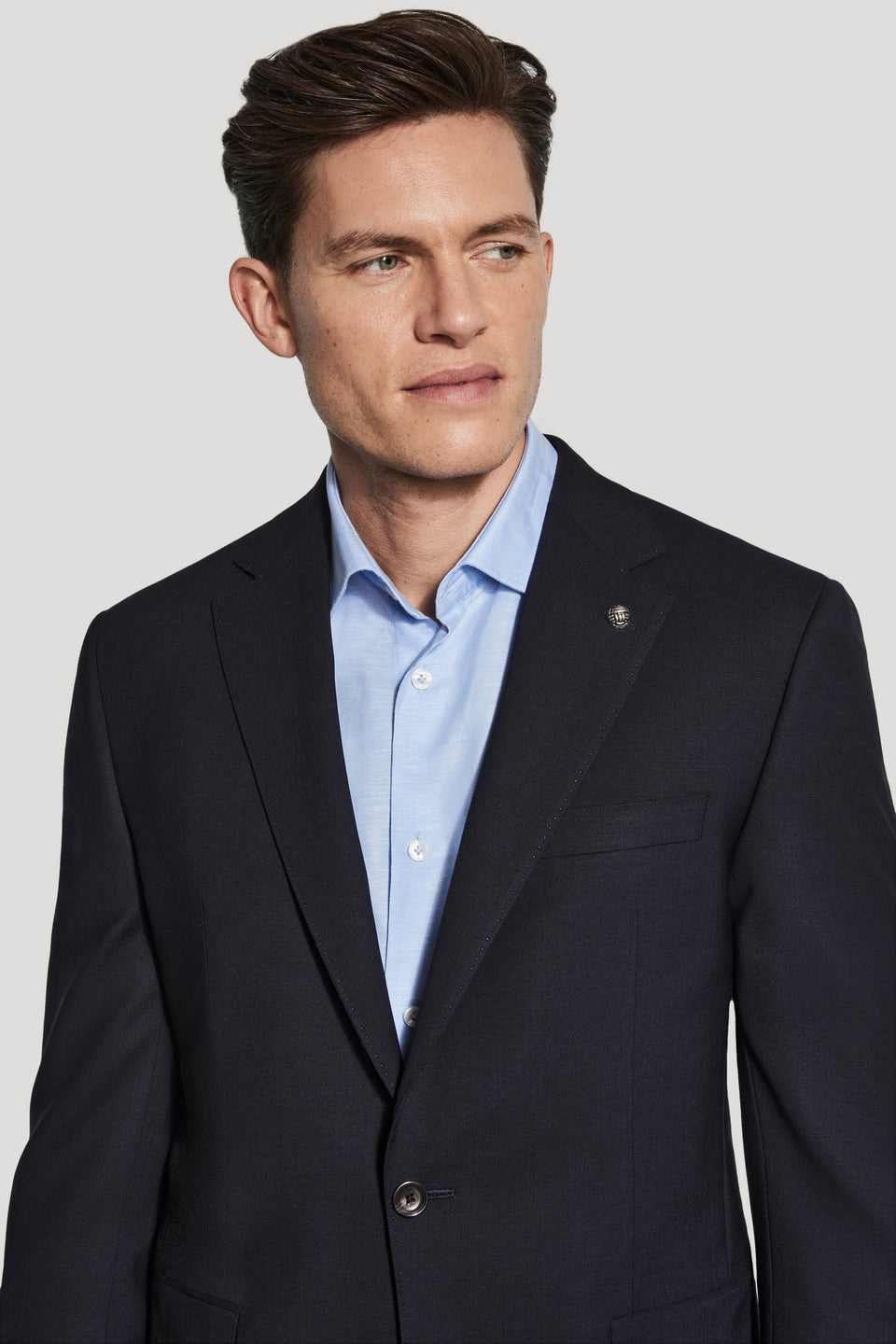 NAVY SOLID WOOL STRETCH SUIT (Esprit)