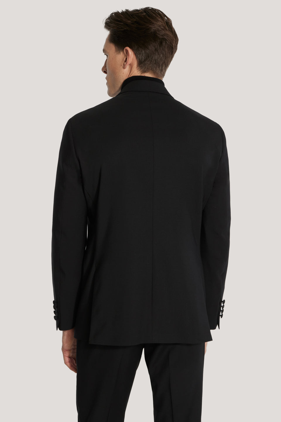 Black Super 130's Double Breasted Peak Tuxedo