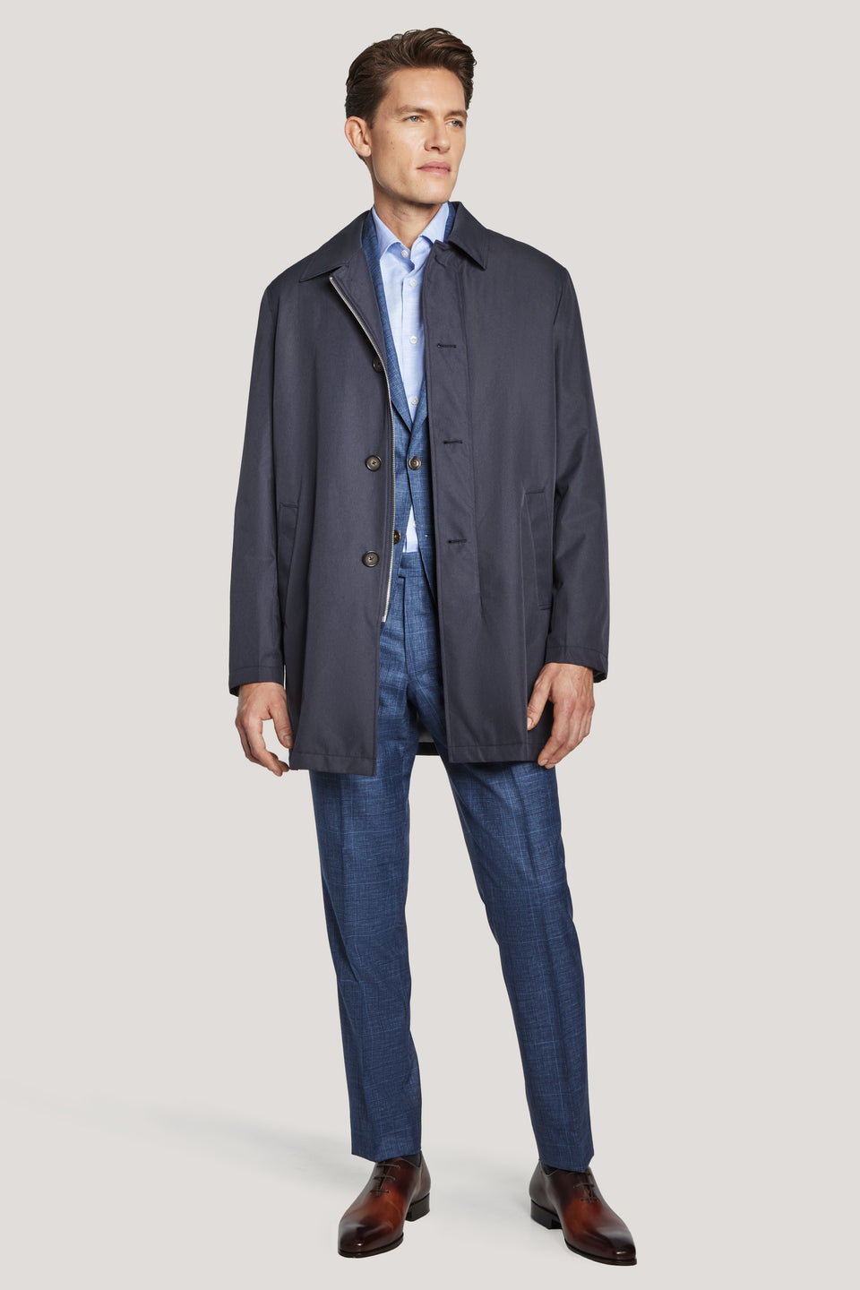 Navy Waterproof Raincoat w/ Removable Liner