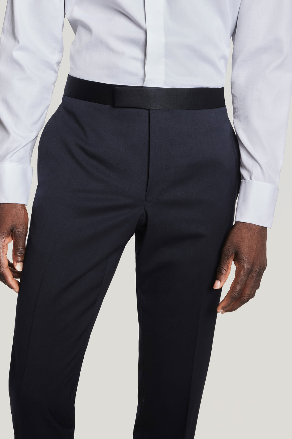 Navy Super 130's Tuxedo Pants