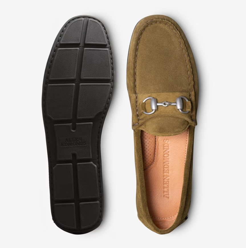 ALLEN EDMONDS SEBASTIAN BIT LOAFER - CAPER GREEN SUEDE