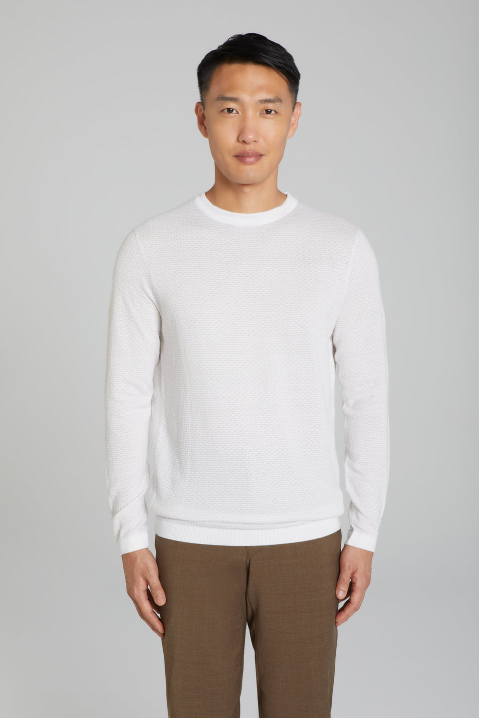 Cotton and Silk Sweater in Ecru