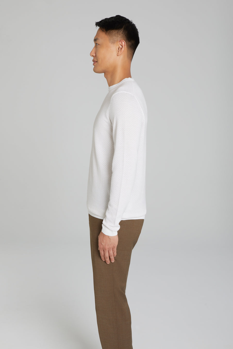 Cotton and Silk Sweater in Ecru