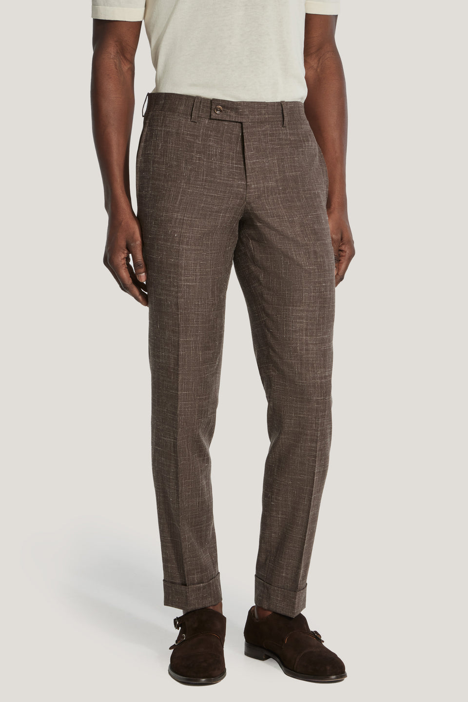Chocolate Brown Wool, Silk, Linen Suit