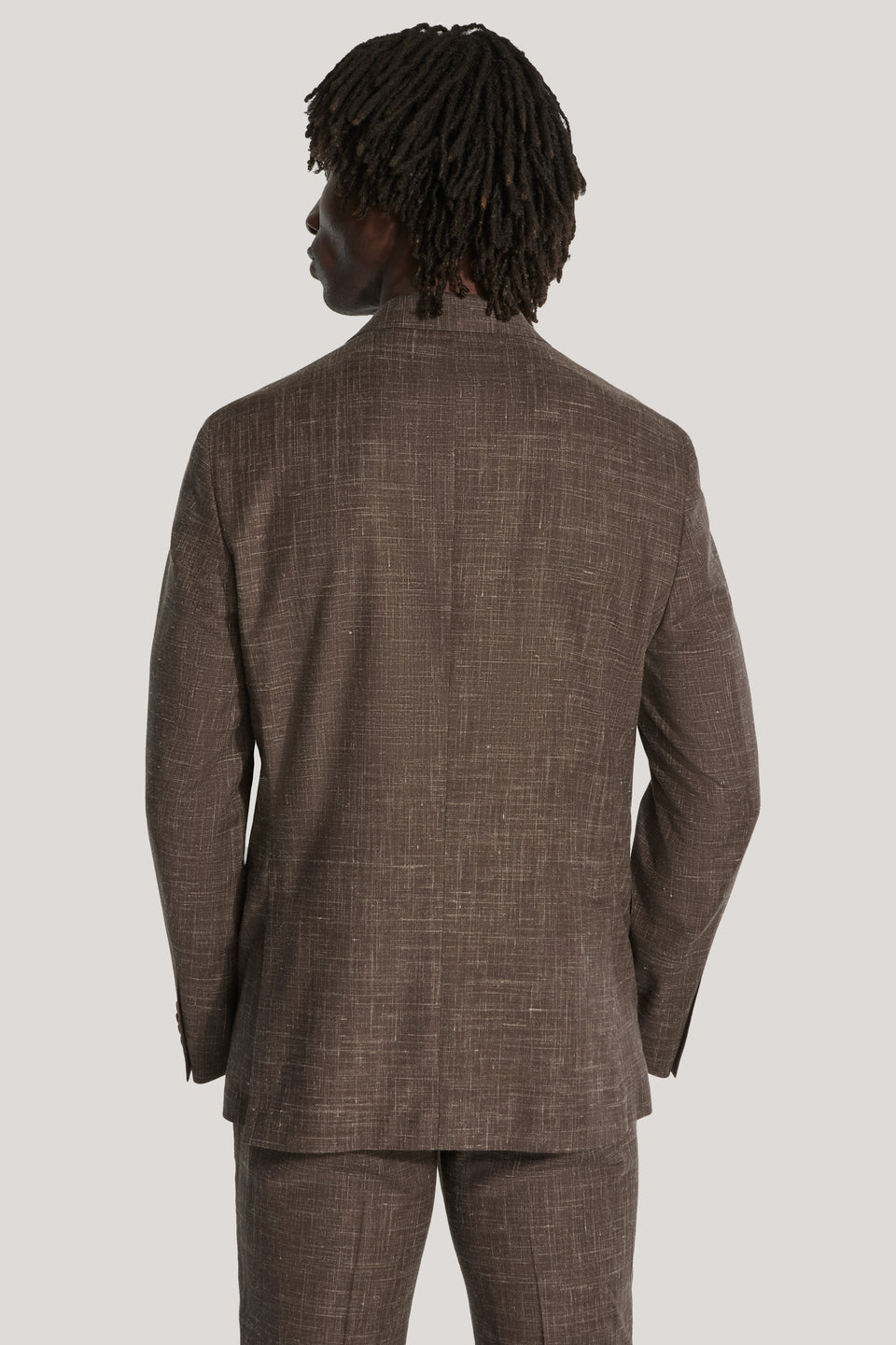 Chocolate Brown Wool, Silk, Linen Suit