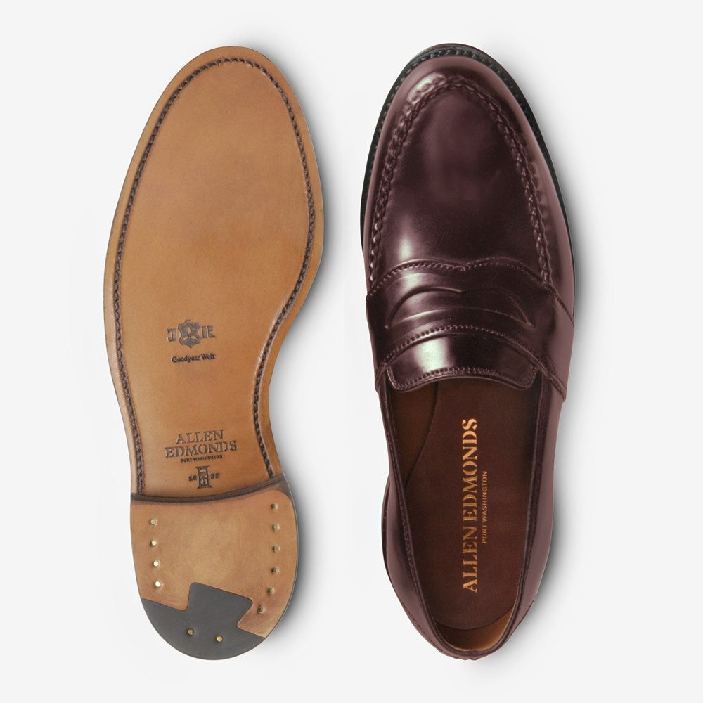 ALLEN EDMONDS CORDOVAN RANDOLPH PENNY LOAFER - BURGUNDY