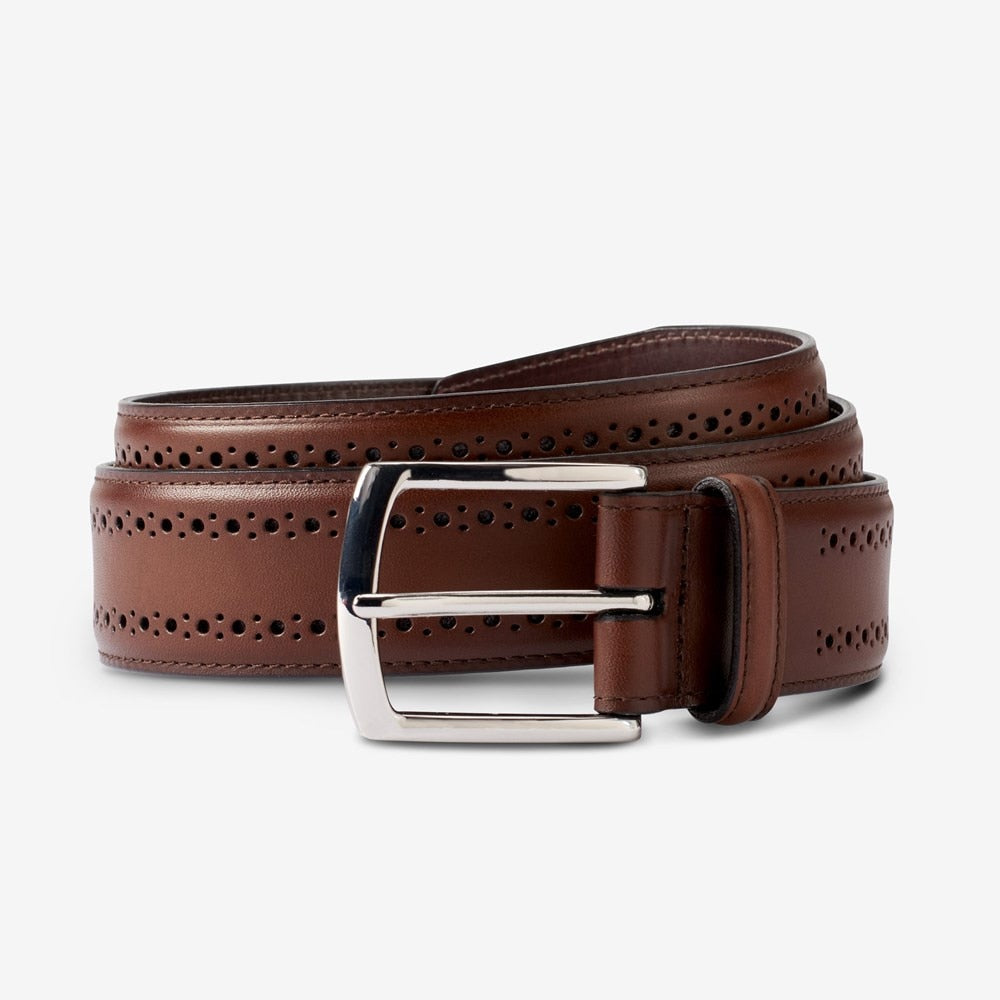 ALLEN EDMONDS MANISTEE DRESS BELT - COFFEE BROWN