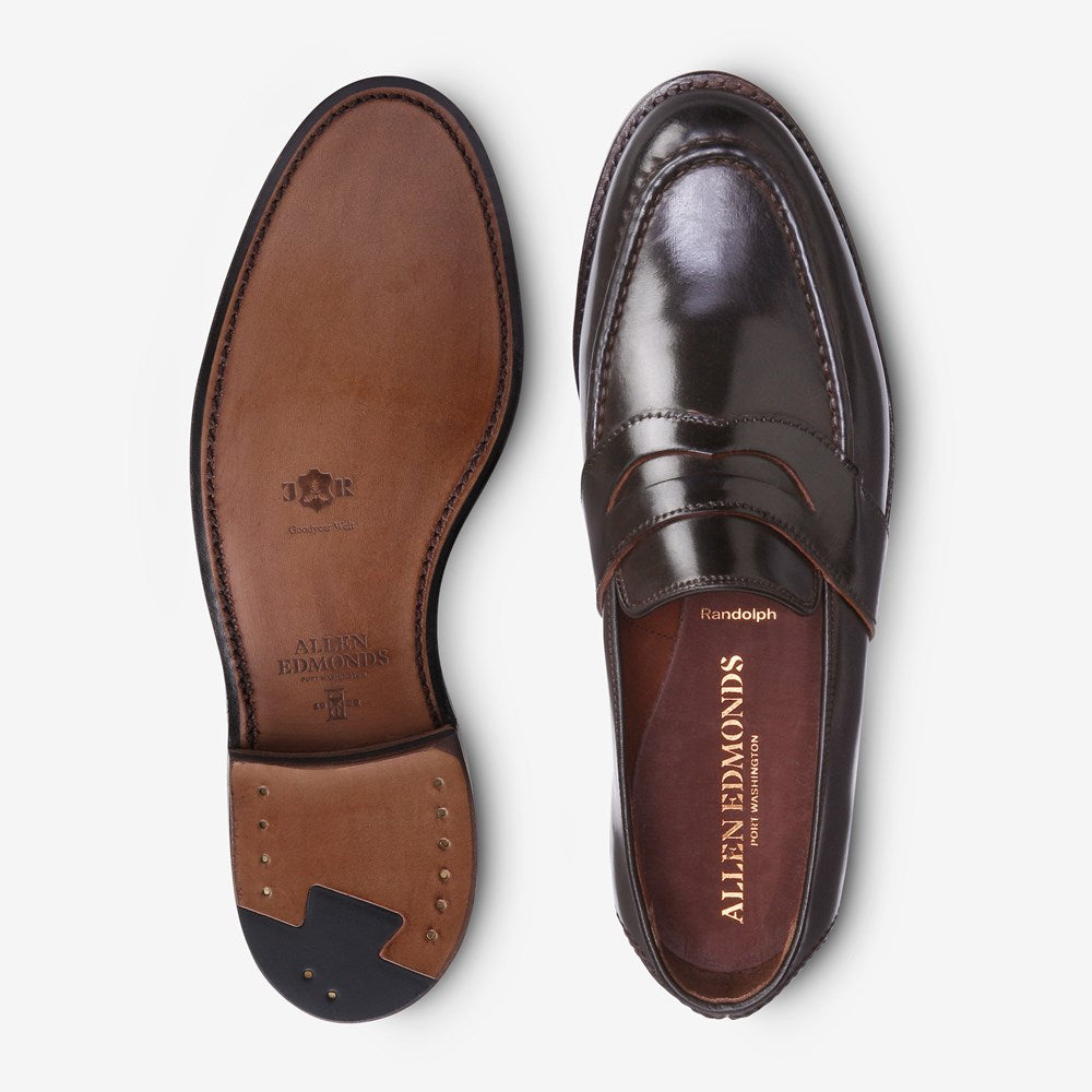 ALLEN EDMONDS CORDOVAN RANDOLPH PENNY LOAFER - BROWN