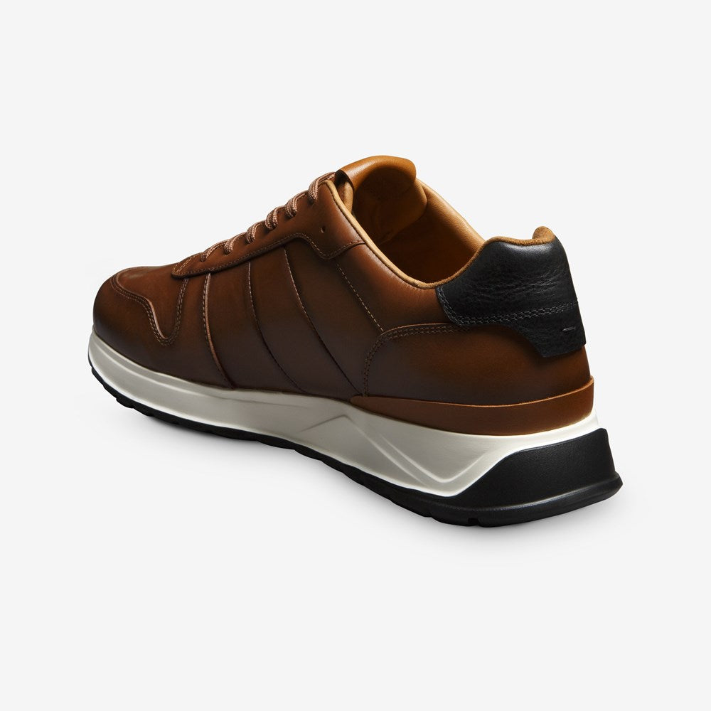 ALLEN EDMONDS LAWSON LACE-UP SNEAKER - CHESTNUT LEATHER