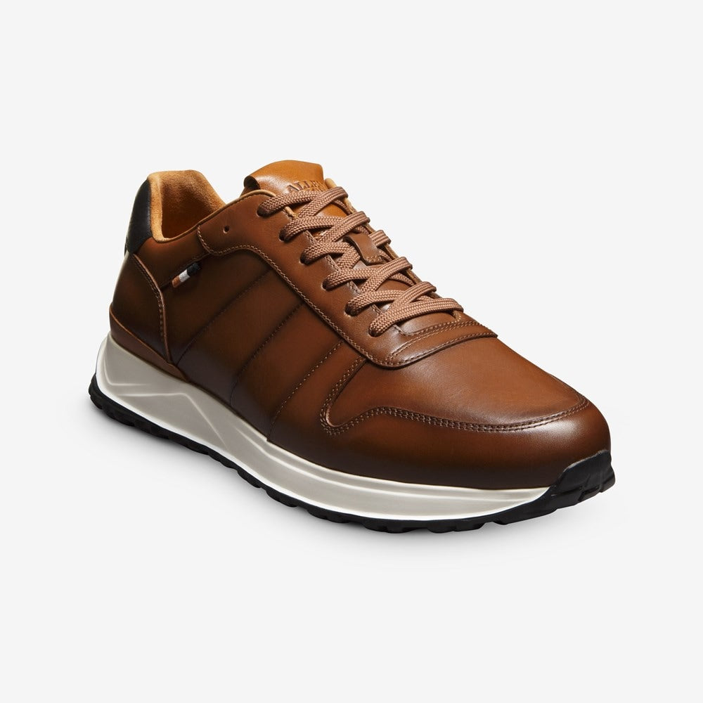 ALLEN EDMONDS LAWSON LACE-UP SNEAKER - CHESTNUT LEATHER