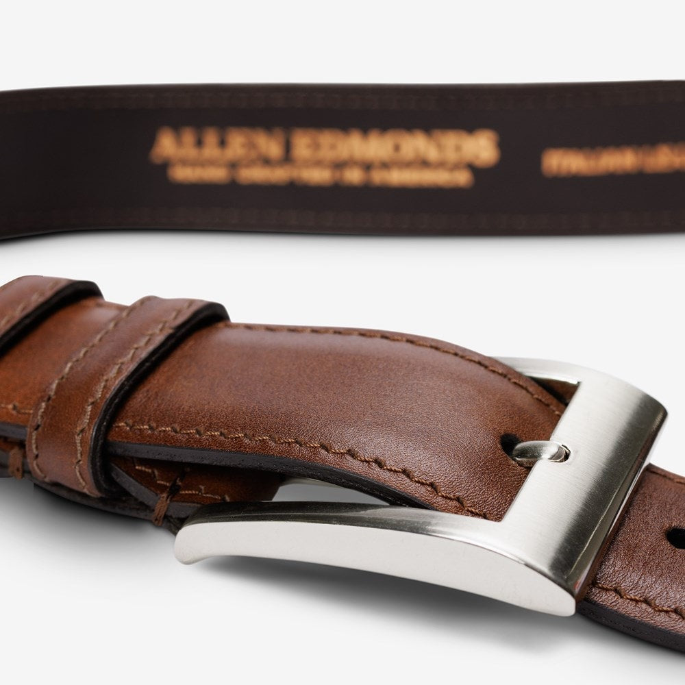 ALLEN EDMONDS WIDE BASIC DRESS BELT - CHILI