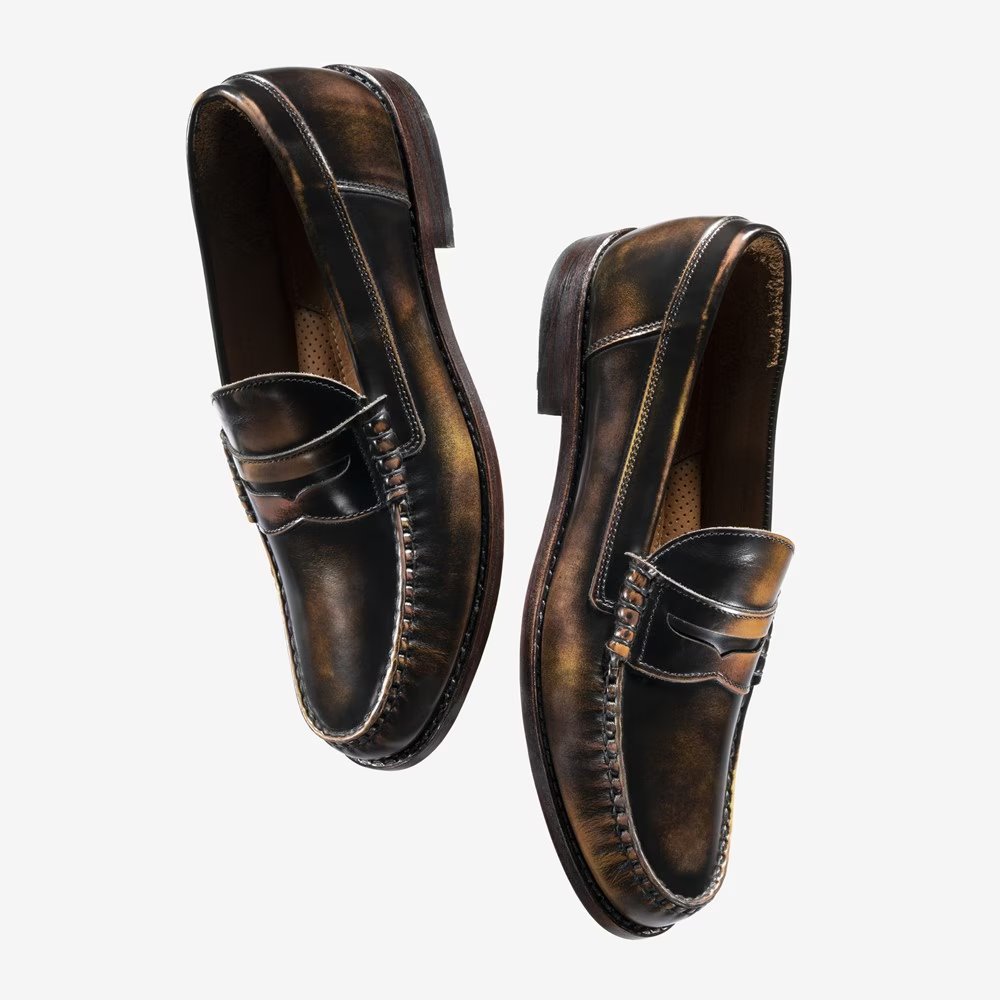 ALLEN EDMONDS NEWMAN PENNY LOAFER - ANITQUE BRONZE