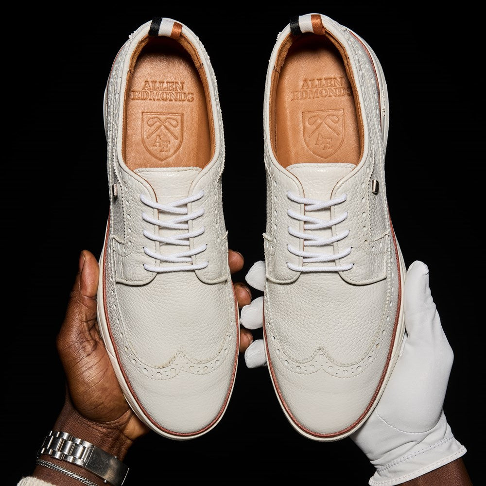 ALLEN EDMONDS DUNES WINGTIP GOLF SHOE (WHITE)