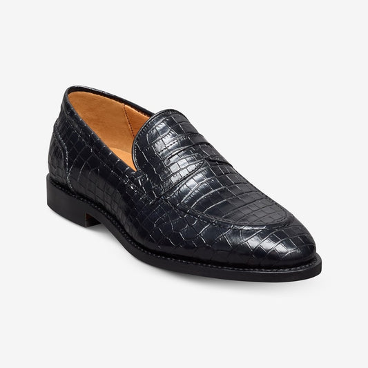 ALLEN EDMONDS RANDOLPH 2.0 PENNY LOAFER - BLACK CROC