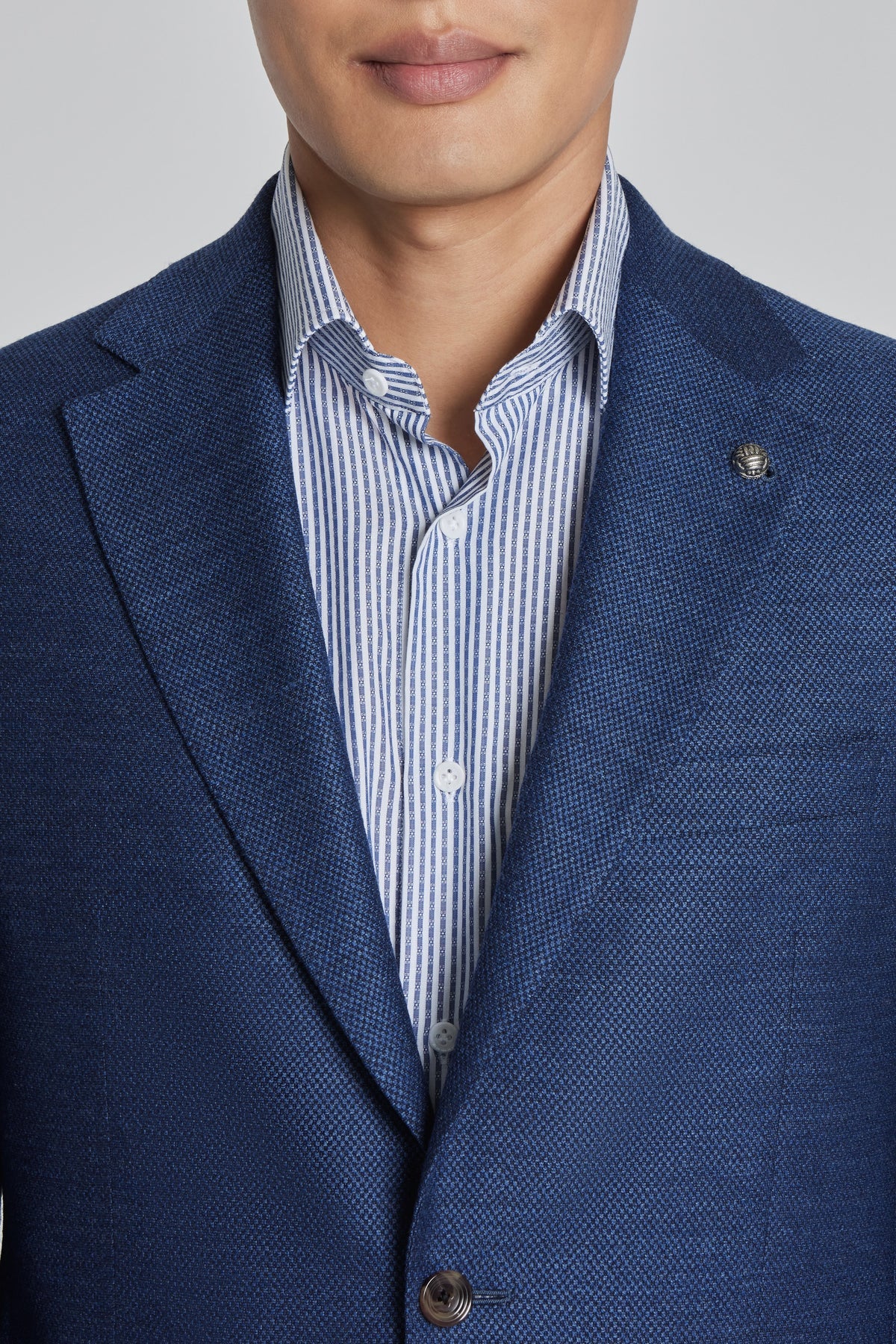 JACK VICTOR MORTON BLUE WOOL STRETCH BLAZER