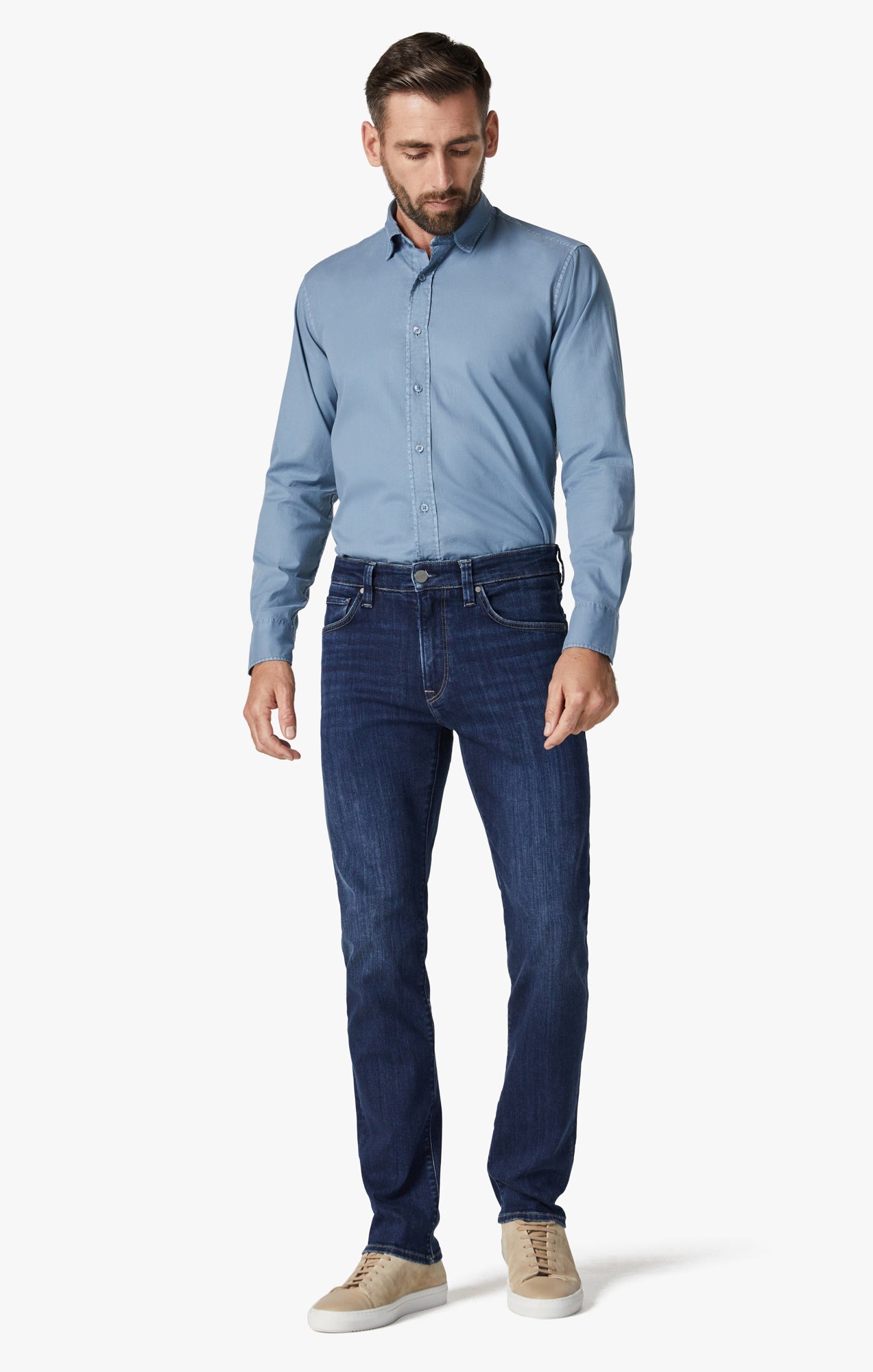 34 HERITAGE COURAGE STRAIGHT LEG JEANS (DEEP BRUSH ORGANIC)