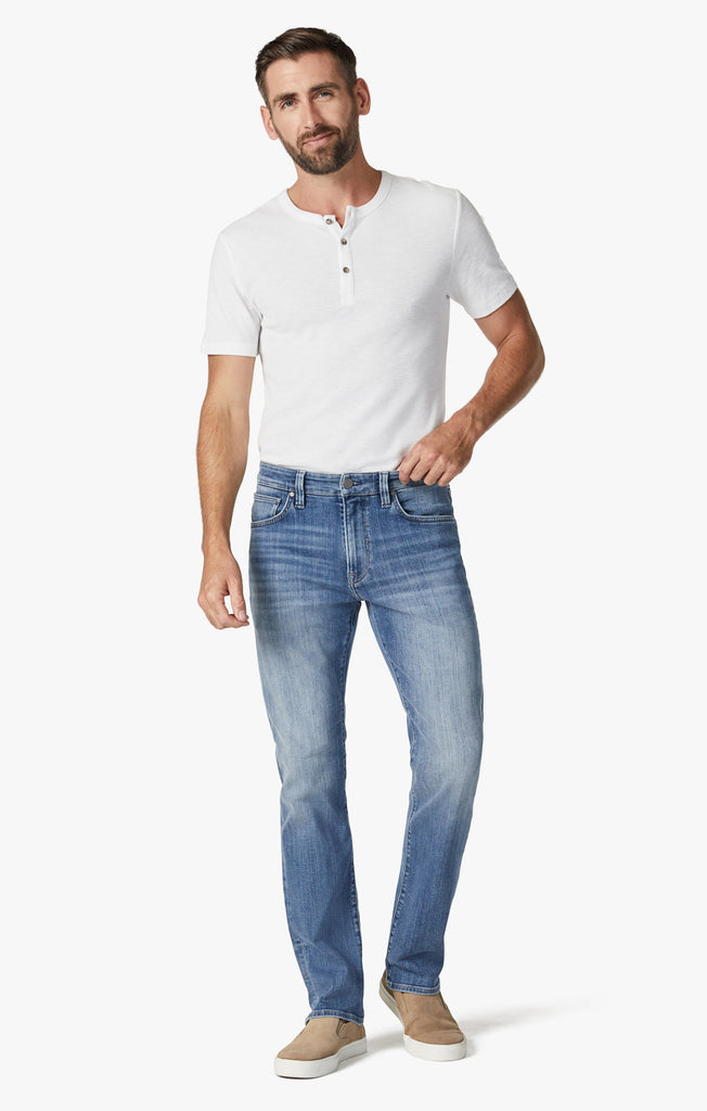 34 HERITAGE COURAGE STRAIGHT LEG JEANS (MID BRUSH URBAN ORGANIC)