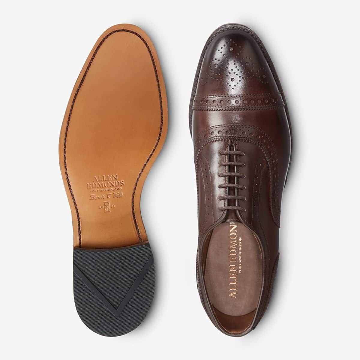 ALLEN EDMONDS STRAND CAP-TOE OXFORD - MAHOGANY