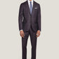 Burgundy Window Pane Suit Super 120's Stretch Wool