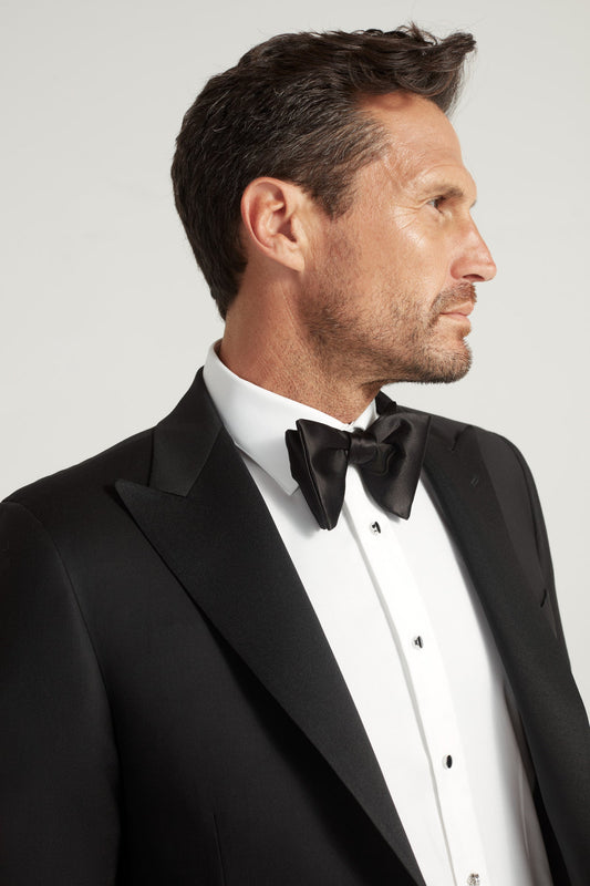 Black Peak Lapel Honey Way Super 150's Tuxedo