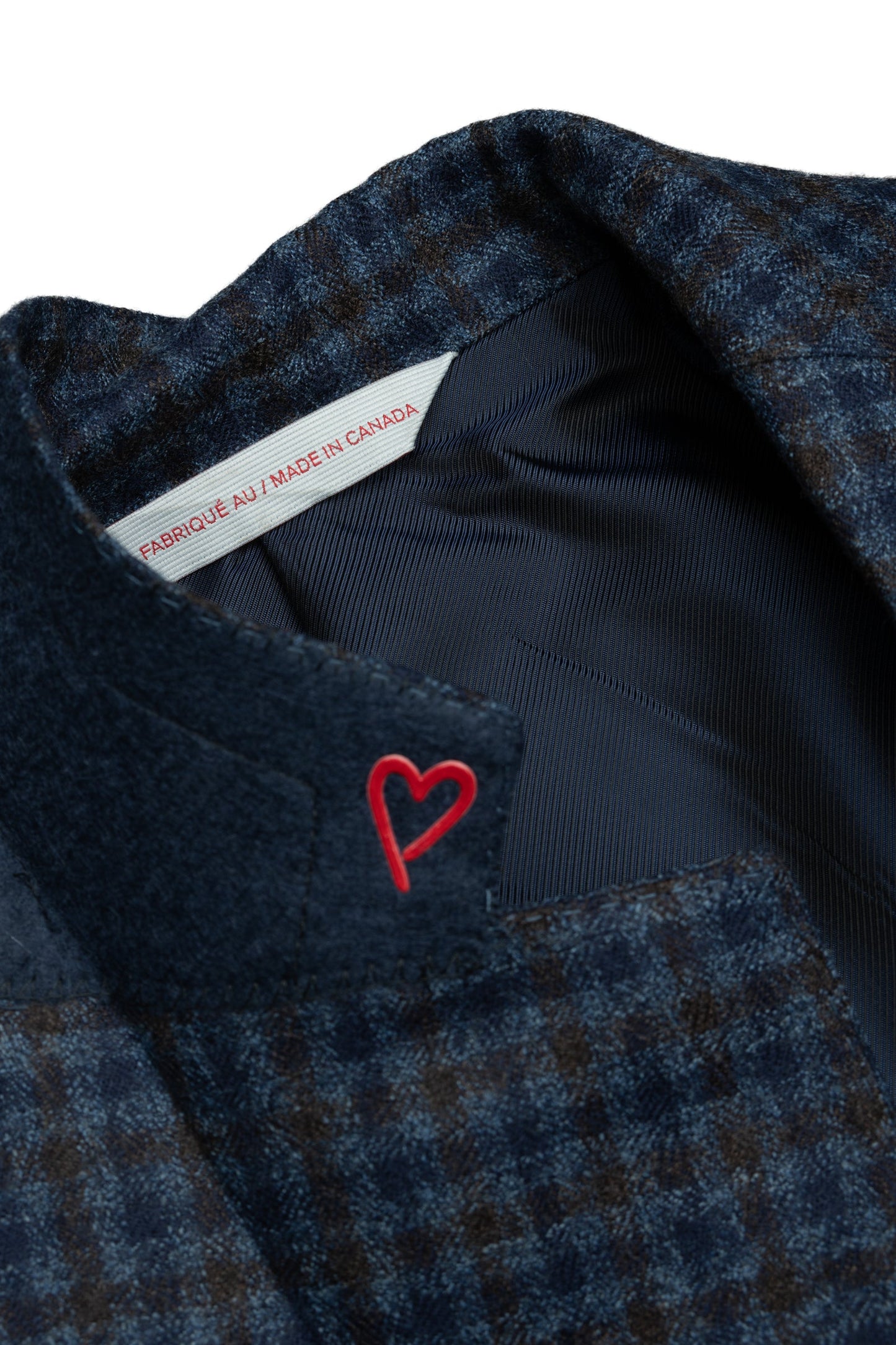 Deep Ocean Pure Wool Check Jacket