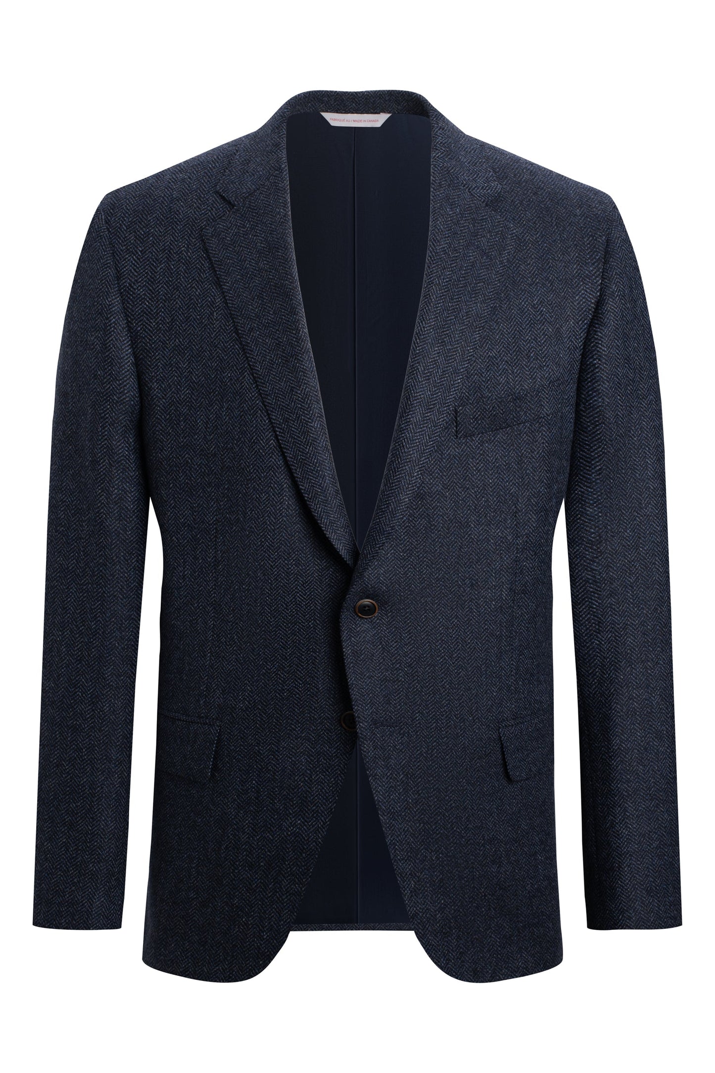 Blue Cashmere Wool Herringbone Jacket