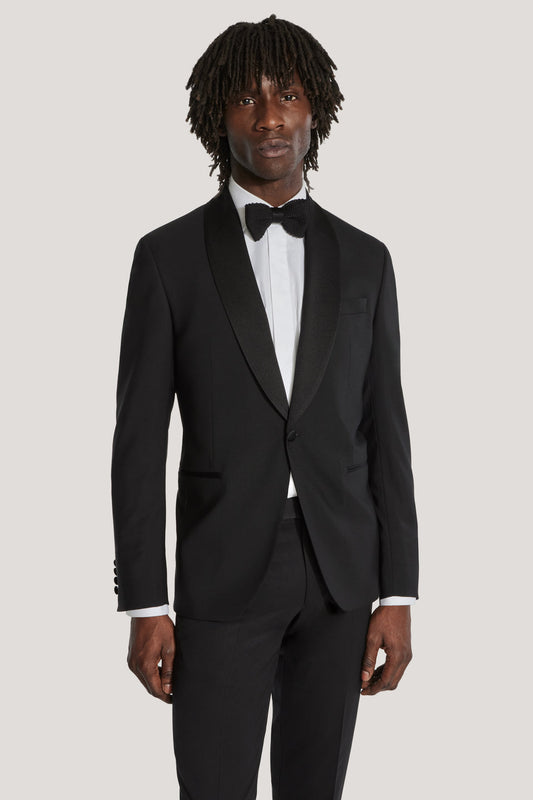 Black Super 130's Shawl Collar Tuxedo
