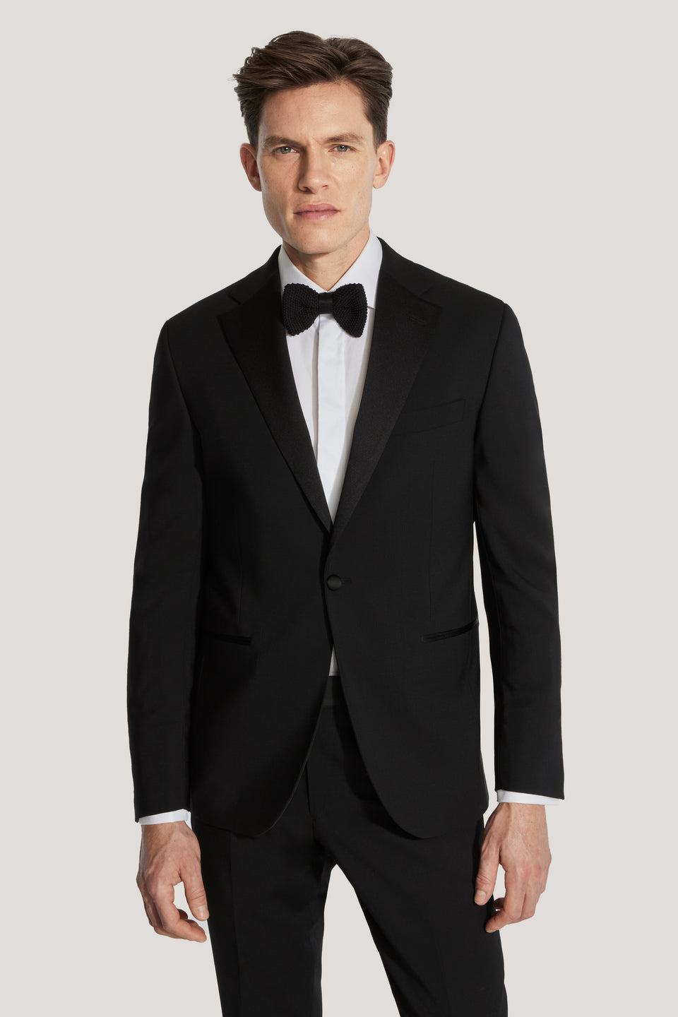 Black Super 130's Peak Tuxedo