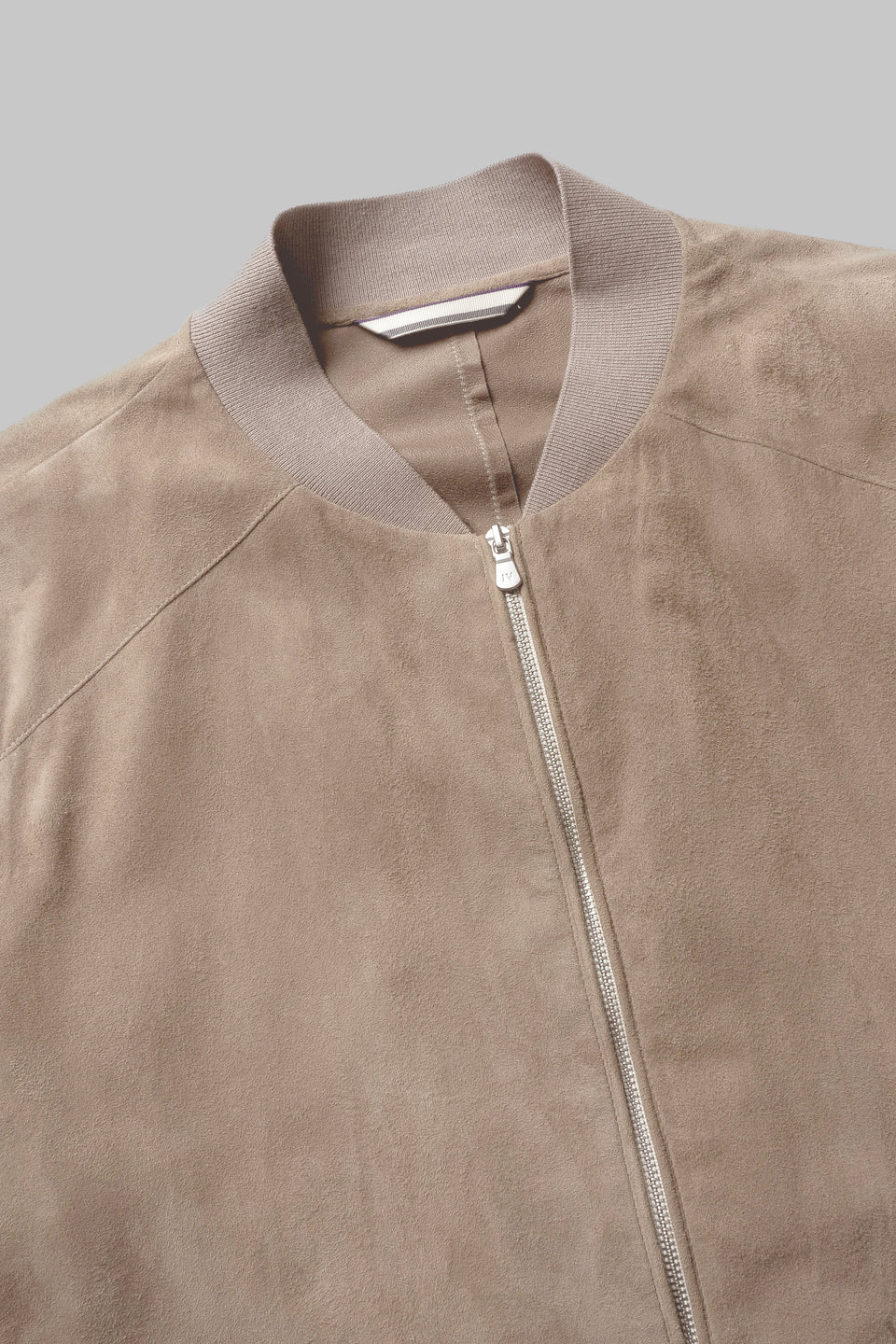 BARCLAY SUEDE BOMBER JACKET IN TAN
