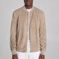 BARCLAY SUEDE BOMBER JACKET IN TAN