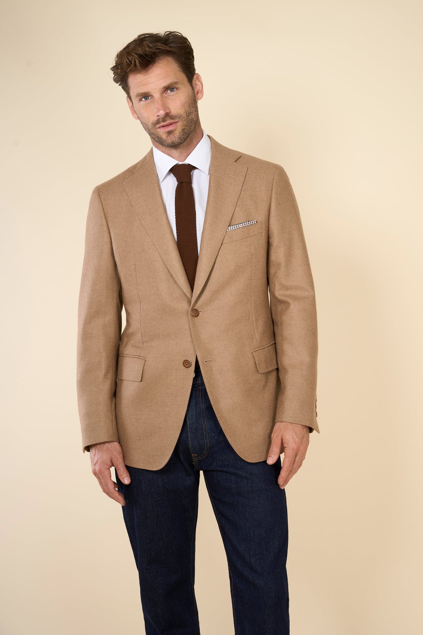 Gold Flax Cashmere Silk Jacket