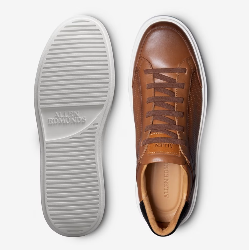 ALLEN EDMONDS OLIVER SLIP-ON SNEAKER - TAN LEATHER