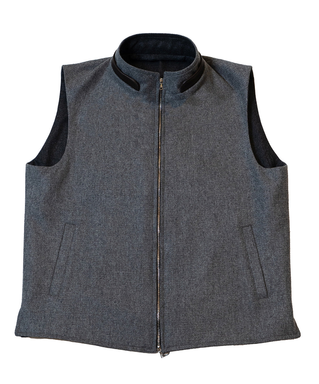 Conrad Vest in Mid-Grey Flannel