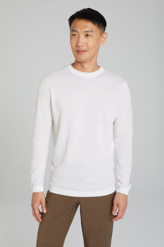 Cotton and Silk Sweater in Ecru