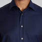 Jack Victor De Lavigne Navy Solid Cotton Oxford Dress Shirt