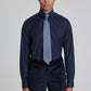 Navy Solid Cotton Oxford Dress Shirt