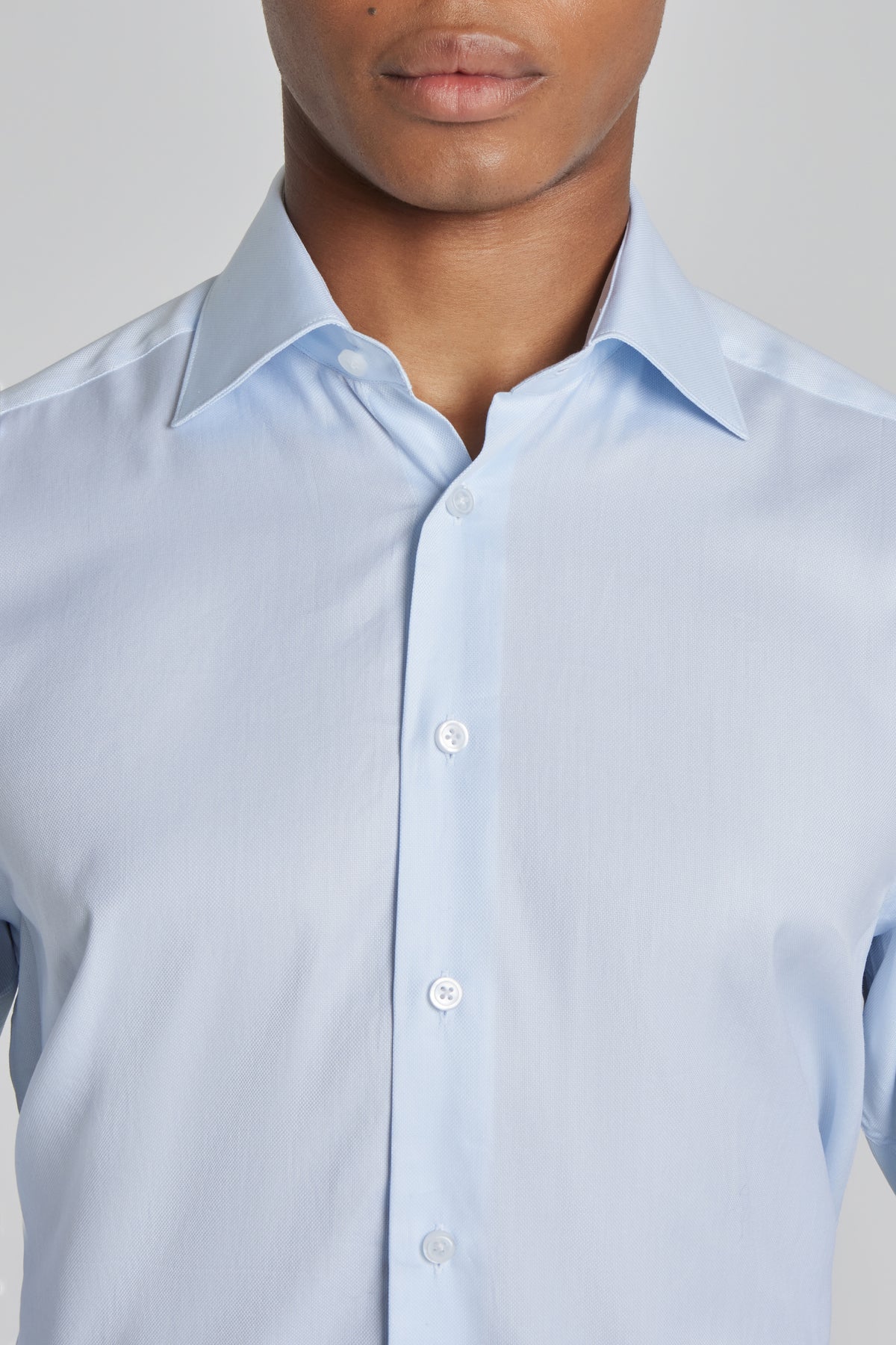 Jack Victor De Lavigne Sky Blue Solid Cotton Oxford Dress Shirt