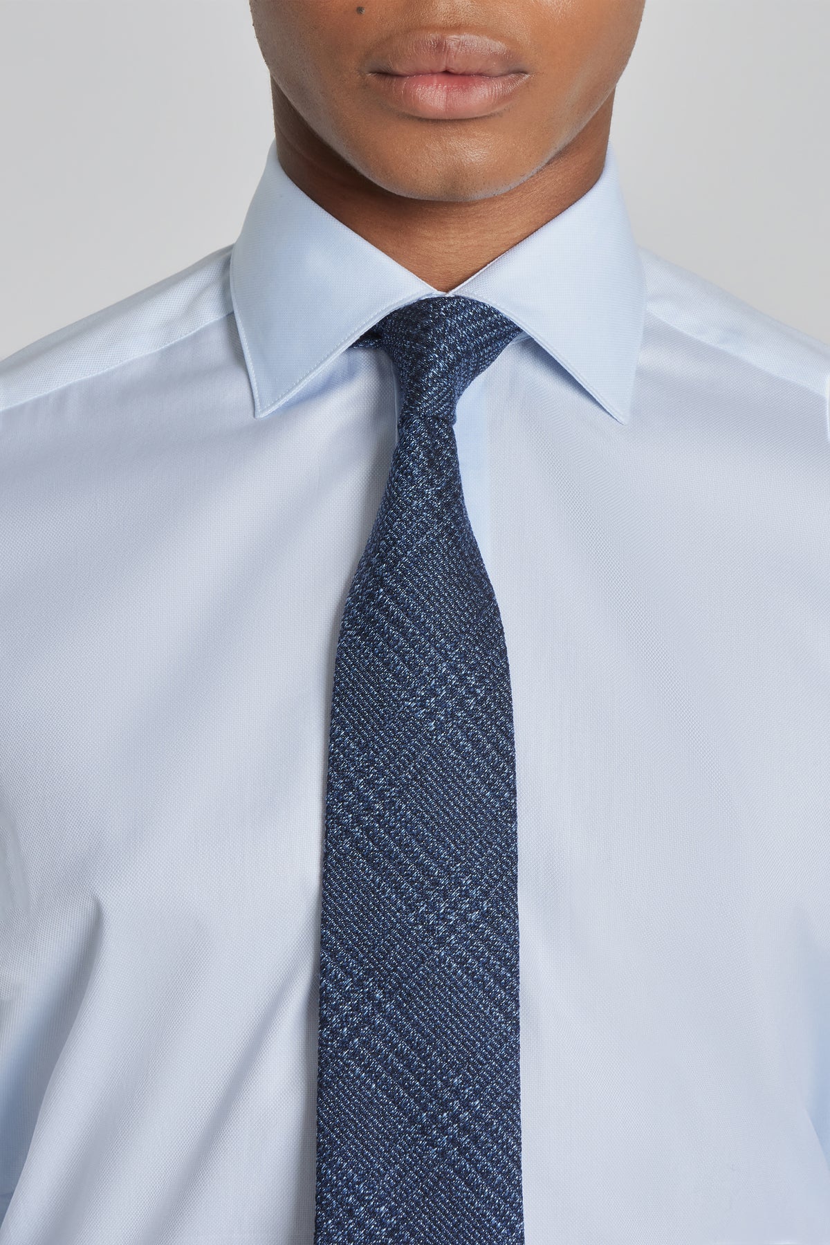 Sky Blue Solid Cotton Oxford Dress Shirt