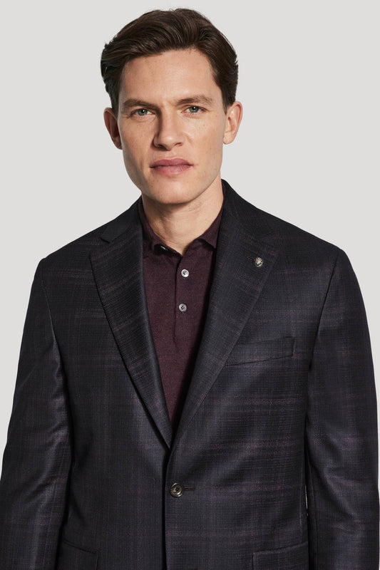 Burgundy Plaid Sport Coat