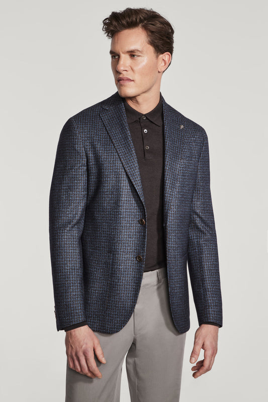Mid Blue Houndstooth ComfortWear™ Sport Coat