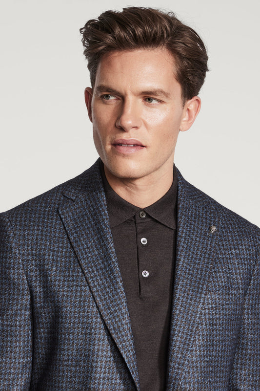 Mid Blue Houndstooth ComfortWear™ Sport Coat