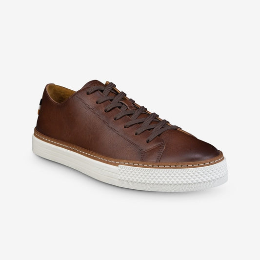 ALLEN EDMONDS PAXTON LACE-UP SNEAKER - DARK BROWN LEATHER